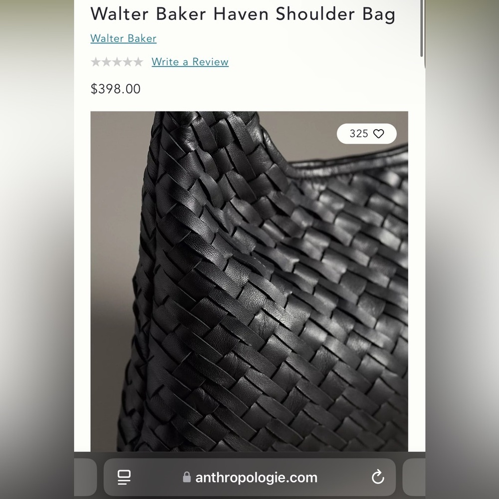 Walter Baker Black Woven Shoulder Bag - Picture 5 of 7